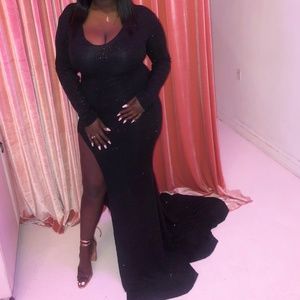 Black Glittery Prom Dress